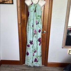 Calvin Klein Green Halter Sundress Maxi
